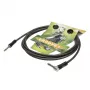 Cabo para instrumentos Sommer Cable SC-Spirit XXL, 1 x 0,75 mm², ficha jack mono de 6,3 mm para ficha jack mono de 6,3 mm 90° (NOISEFREE), HICON, preto-transparente, 3 m (SX3C-0300)