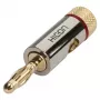 Ficha banana Sommer Cable HICON para colunas com contacto universal de aperto por parafuso, montagem em cabo - vermelha