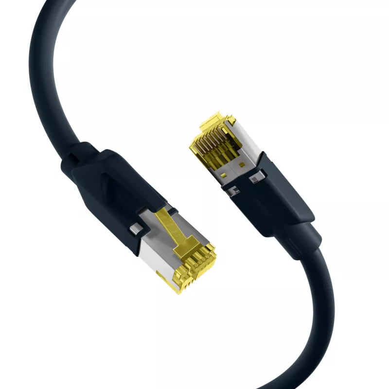 EFB Elektronik ECOLAN DRAKA UC900 Hirose TM31 cabo de rede RJ-45 macho para RJ-45 macho Cat.6A S/FTP LSZH, preto, 15 m