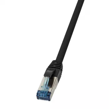 LogiLink 10G cabo de rede Cat.6a S/FTP RJ-45 macho para macho PUR, preto, 5 m