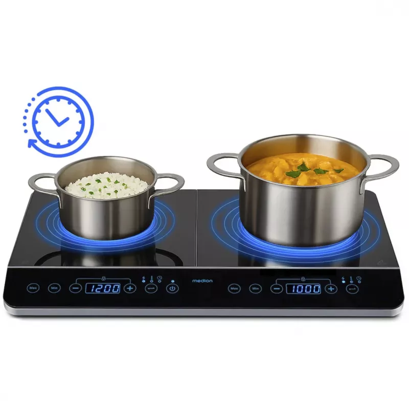 MEDION LIFE placa de indução dupla MD 15324 (preto, 3500 Watt, 2x Ø 20 cm)