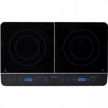 MEDION LIFE placa de indução dupla MD 15324 (preto, 3500 Watt, 2x Ø 20 cm)