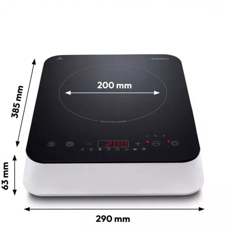 MEDION LIFE placa de indução MD 18490 (preto/branco, 2000 Watt)