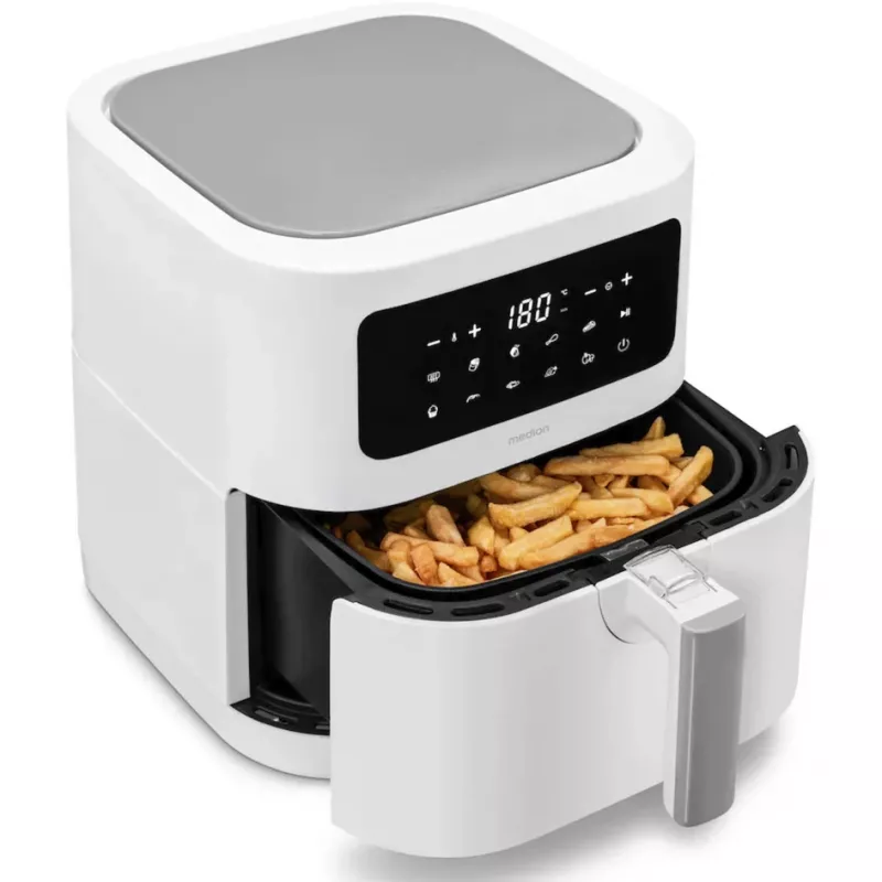 MEDION Air Fryer Life MD 11740 E40 XL (branco mate, 2150 W, cesto de 5,2 L)