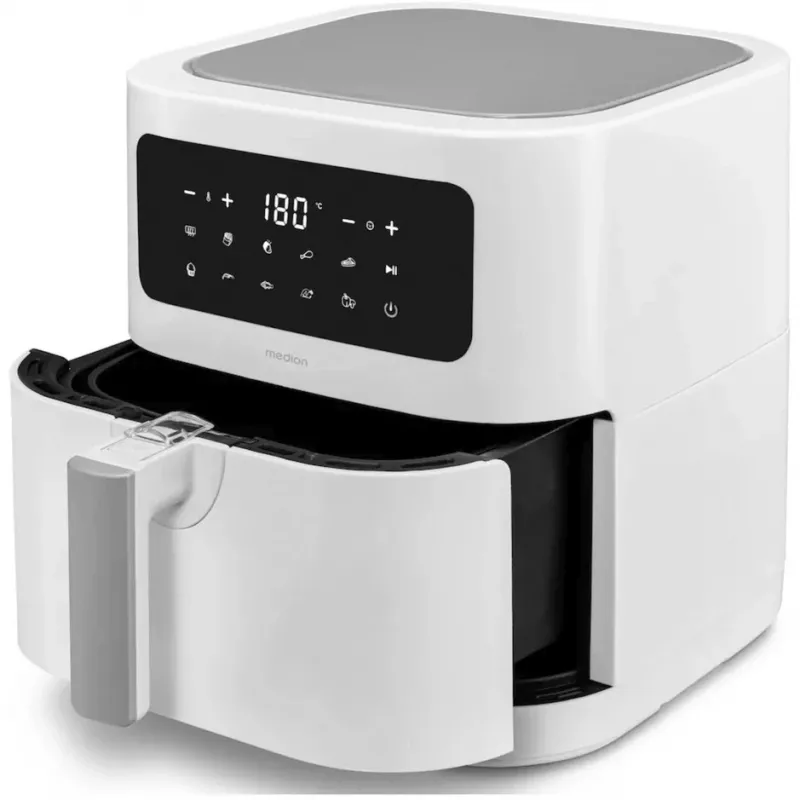 MEDION Air Fryer Life MD 11740 E40 XL (branco mate, 2150 W, cesto de 5,2 L)