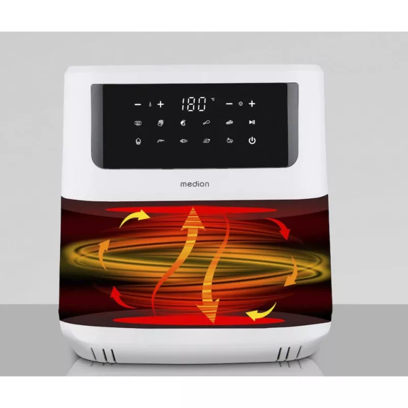 MEDION Air Fryer Life MD 11750 P10 XL (branco mate, 2150 W, cesto de 6,8 L)