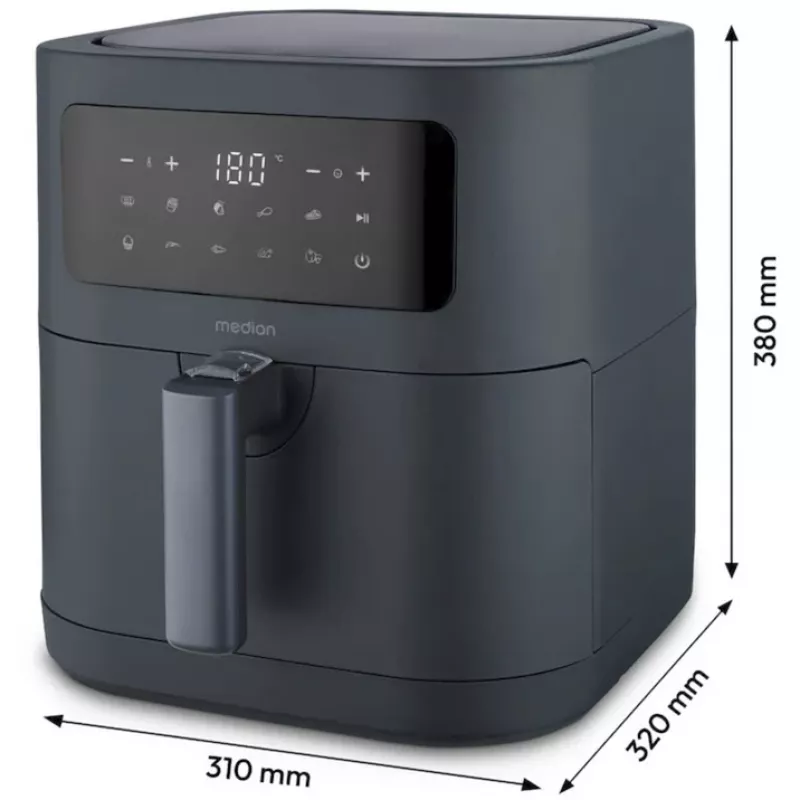 MEDION Life MD 11740 E40 XL fritadeira de ar quente, cinzento, 2150 W, cesto de 5,2 L