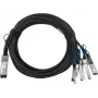 Cabo breakout direct attach passivo 200GBASE-CR4 QSFP56 para 2x100GBASE-CR2 QSFP56 compatível com BlueLAN Mellanox MCP7H50-V001R30, 1 metro, AWG26