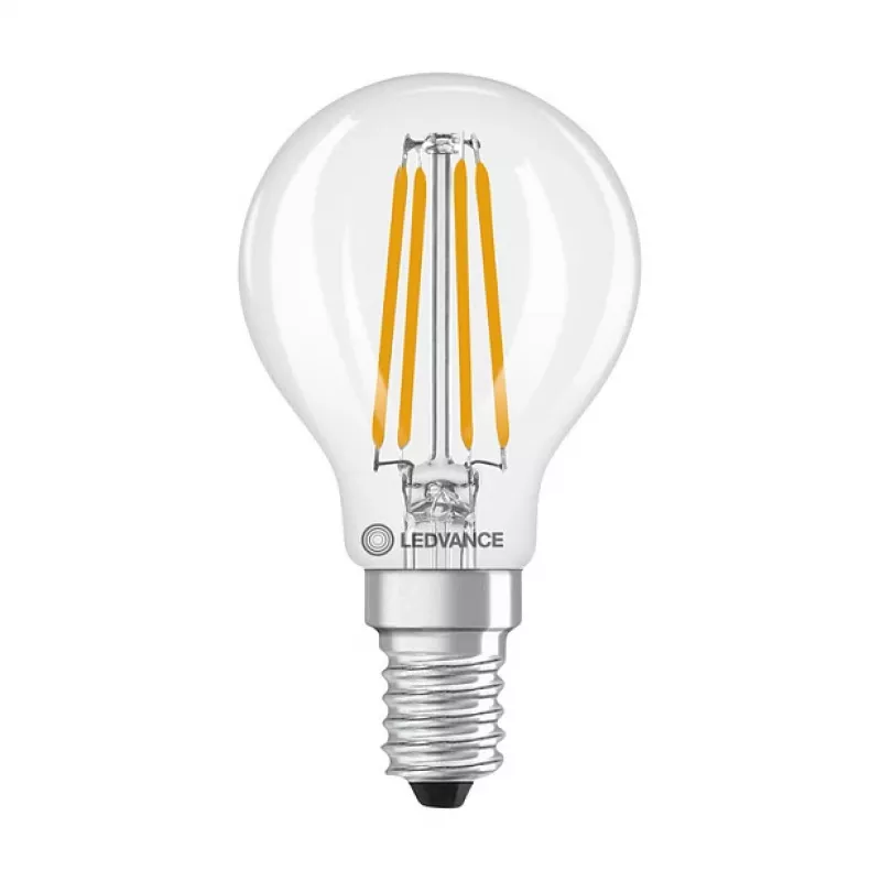Osram LED Classic P 40 Filament 3.4W 827 Transparente E14 Lâmpada LED, Mini Globe