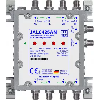JULTEC JAL0425AN amplificador em cascata SAT com fonte de alimentação