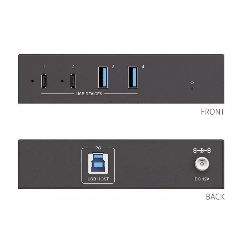 PureLink PT-Hub-010 Hub industrial USB 3.2 Gen 1 de 4 portas 2x USB-A 2x USB-C