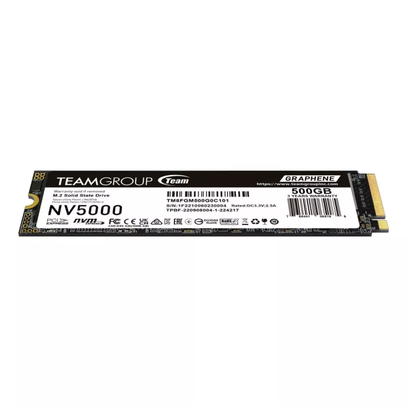 Team Group NV5000 500 GB M.2 PCIe Gen4 x4 NVMe SSD - 4500 MB/s Leitura