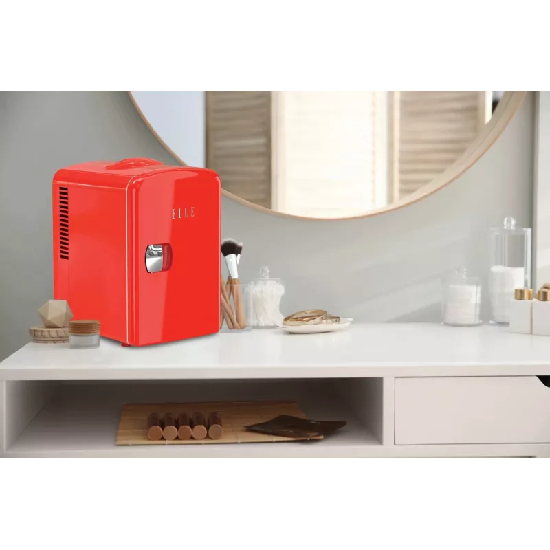 ELLE Home ESDAF101RDEU Mini Frigorífico 4L Vermelho