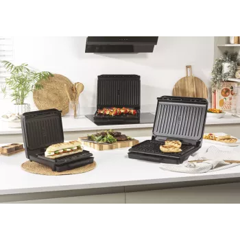 Salter EK6236VDE ActiGrill Everyday Grelhador elétrico, 1000 W, antiaderente, preto/prateado