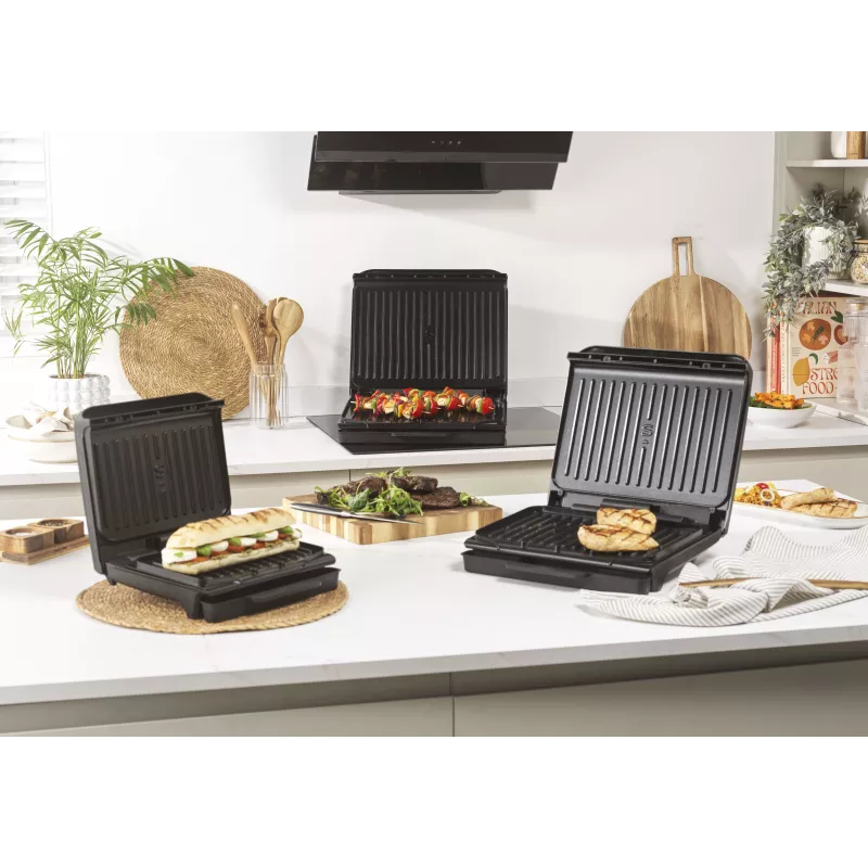 Salter EK6236VDE ActiGrill Everyday Grelhador elétrico, 1000 W, antiaderente, preto/prateado