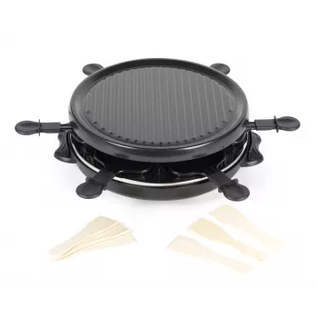 Giles & Posner EK4511GV2VDE Grelhador de raclette de mesa 1200 W 8 pessoas preto/prateado