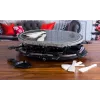 Giles & Posner EK1872GV2VDE Grelhador de raclette de pedra de mesa - 1200W, para 8 pessoas, preto/cinzento