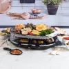 Giles & Posner EK1872GV2VDE Grelhador de raclette de pedra de mesa - 1200W, para 8 pessoas, preto/cinzento
