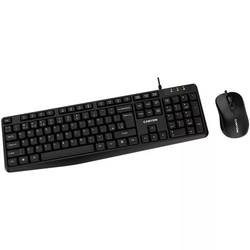 CANYON SET-1 Conjunto de teclado e rato com fio EN Preto