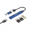 CANYON DS-02 Hub 4-em-1 USB-A/C azul