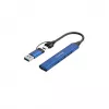 CANYON DS-02 Hub 4-em-1 USB-A/C azul