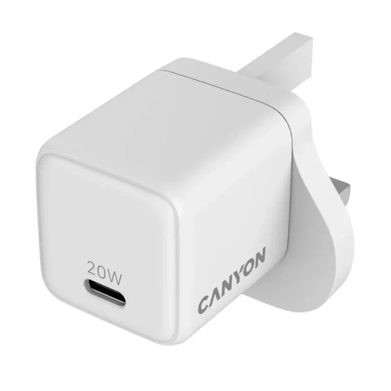 CANYON CU20C Carregador de parede GaN 20W USB-C PD UK branco