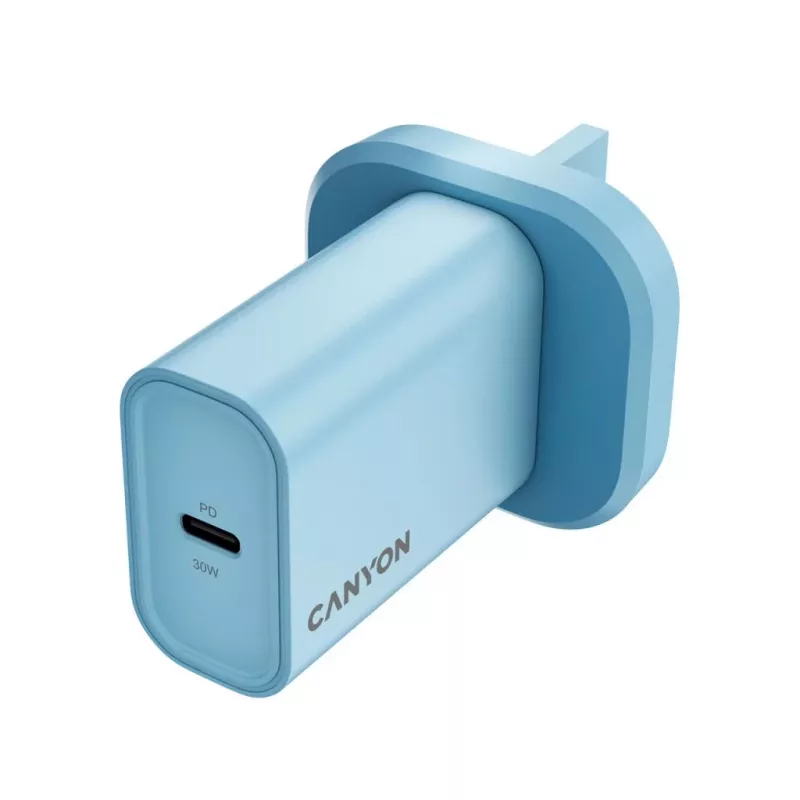 CANYON OnCharge 30CL Max Power Carregador de parede 30W 1xPD UK azul-claro