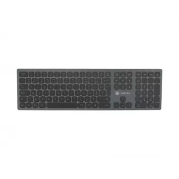 Teclado NATEC NKL-1976 Dolphin FR sem fios Bluetooth 5.0 + 2,4 GHz X-Scissors alumínio fino - layout francês AZERTY - cinzento espacial