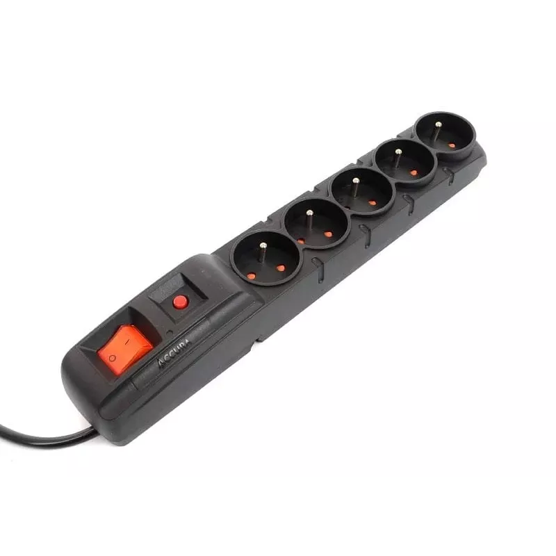 Accura Premium Crown Protetor contra sobretensões Régua de tomadas 5 tomadas 3,0 m Preto