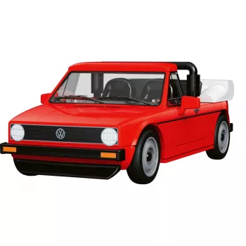 COBI 24660 Volkswagen Golf Cabriolet (1979-1993) conjunto de construção, 1:35, vermelho