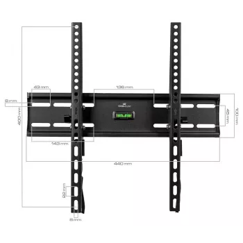 Suporte de parede para TV inclinável KINGMOUNT KG-1004 para ecrãs de 23-65 polegadas, VESA 100x100 a 400x400, até 45 kg