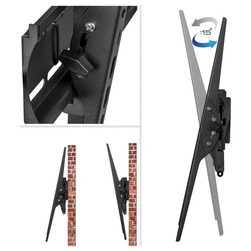 Suporte de parede para TV inclinável KINGMOUNT KG-1004 para ecrãs de 23-65 polegadas, VESA 100x100 a 400x400, até 45 kg