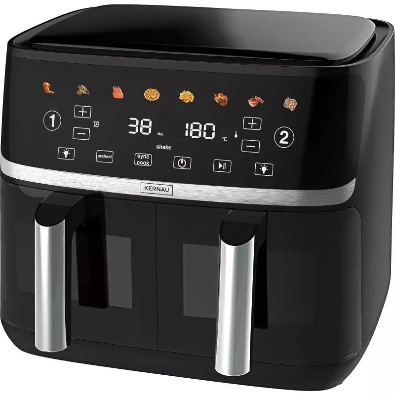 Fritadeira de ar quente dupla Kernau KSAF 1017 EB Duo 10.2 L preta