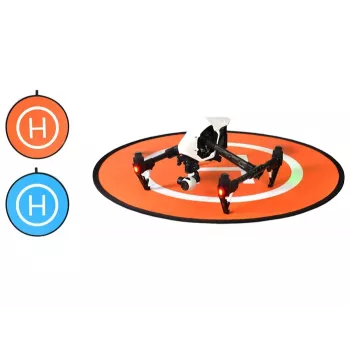 SUNNYLIFE Plataforma de aterragem para drone 75cm laranja/azul dupla face à prova de água em nylon dobrável com bolsa de transporte e estacas de fixação
