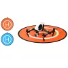 SUNNYLIFE Plataforma de aterragem para drone 75cm laranja/azul dupla face à prova de água em nylon dobrável com bolsa de transporte e estacas de fixação