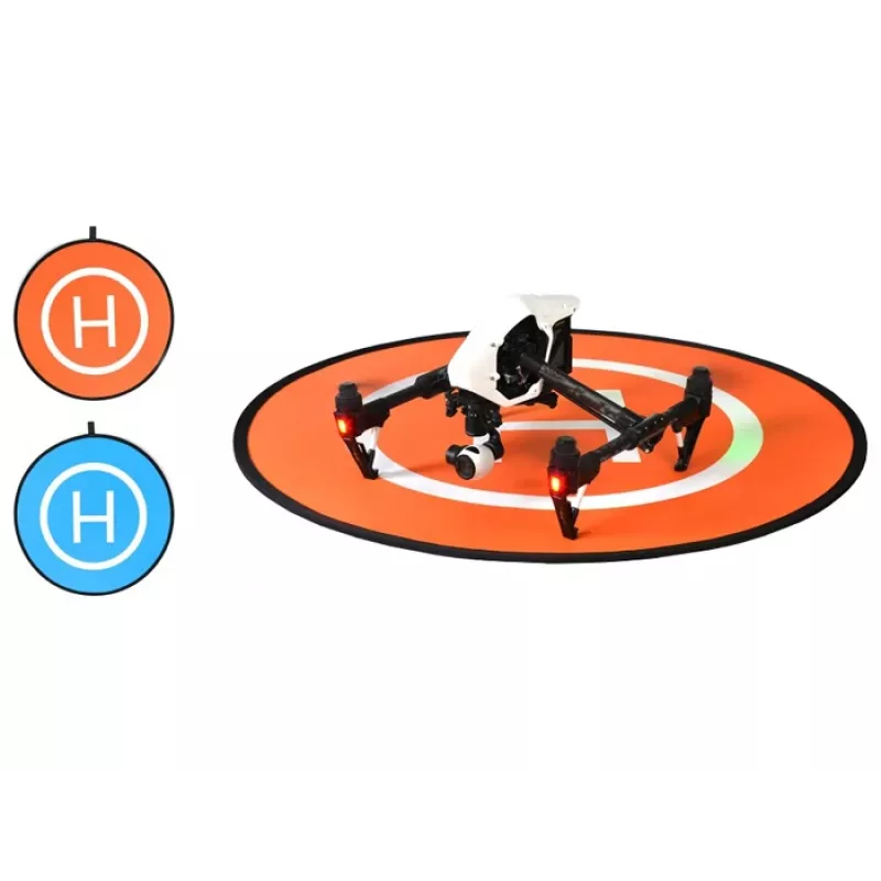 SUNNYLIFE Plataforma de aterragem para drone 75cm laranja/azul dupla face à prova de água em nylon dobrável com bolsa de transporte e estacas de fixação