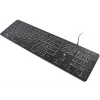 Teclado de membrana com fio retroiluminado Accura Artesia ACC-K1408, tamanho completo QWERTY, LED multicolor, preto