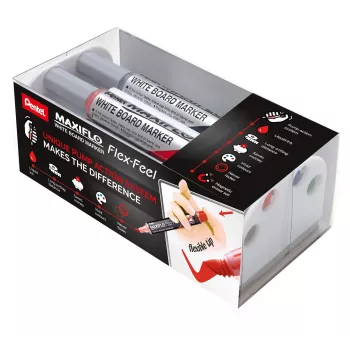 Conjunto de marcadores de quadro branco Pentel Maxiflo Flex-Feel, cores mistas, 2,0 - 5,0 mm, 4 unid.