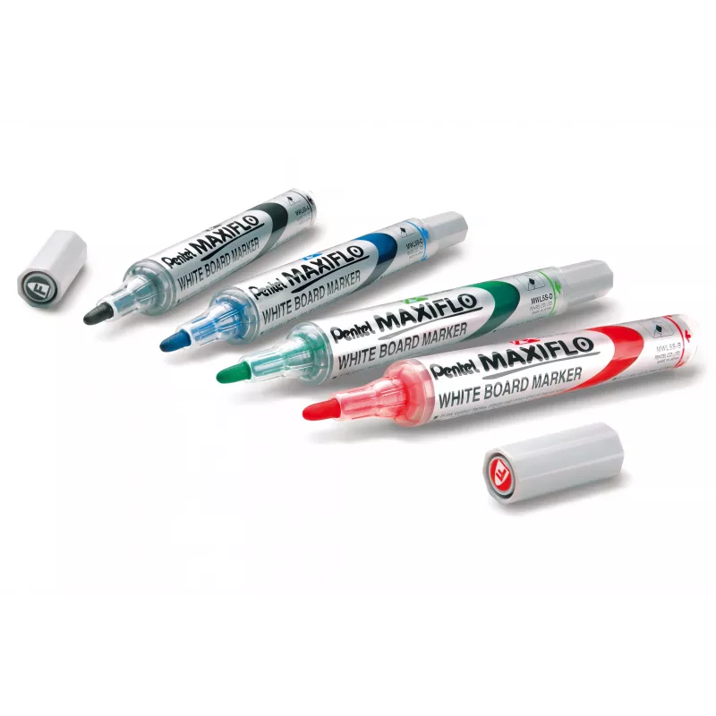 Conjunto de marcadores de quadro branco Pentel Maxiflo Flex-Feel, cores mistas, 2,0 - 5,0 mm, 4 unid.