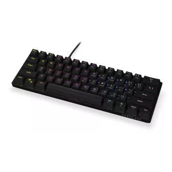 Teclado gaming mecânico KRUX Qara 60%, Outemu Red, preto, KRX0137