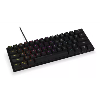 Teclado gaming mecânico KRUX Qara 60%, Outemu Red, preto, KRX0137