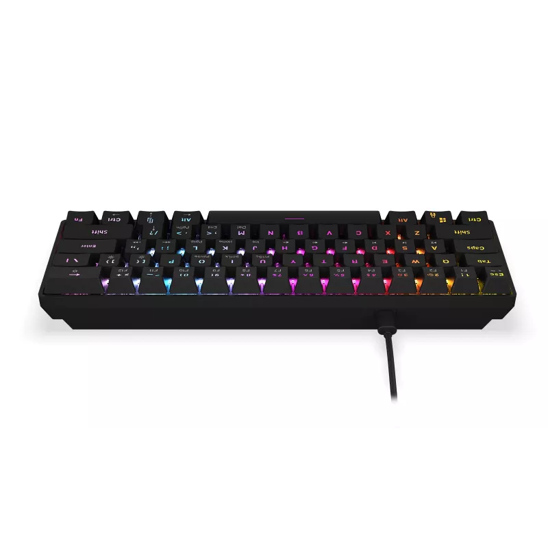 Teclado gaming mecânico KRUX Qara 60%, Outemu Red, preto, KRX0137