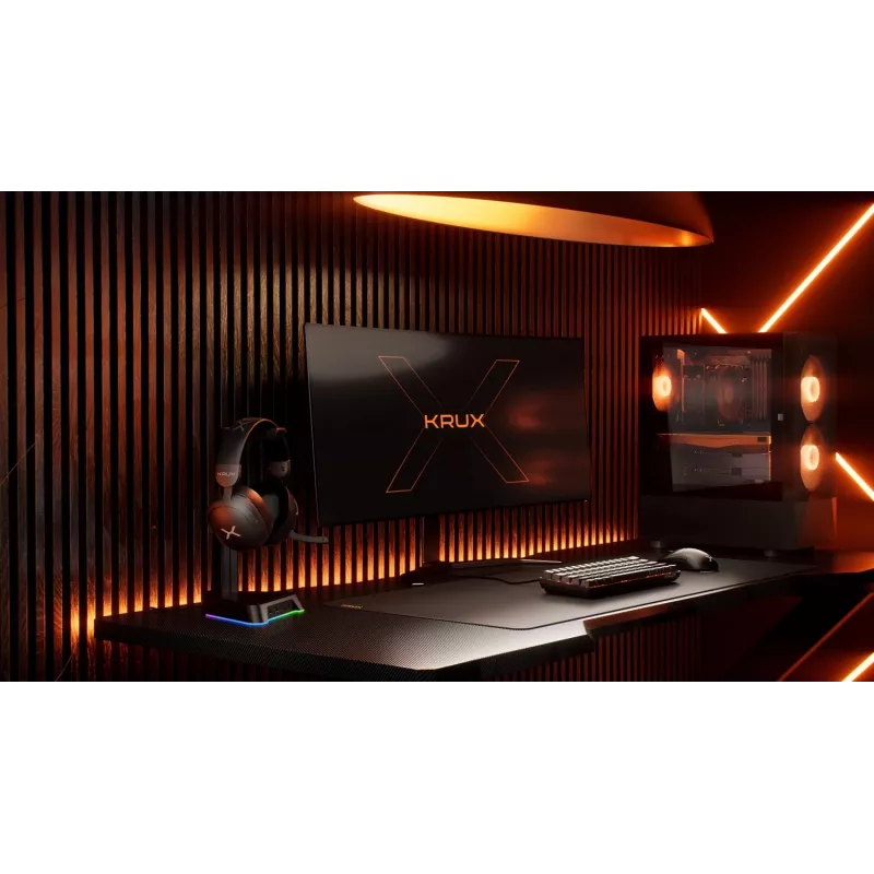 Suporte para headset KRUX Rivt com iluminação RGB, preto (KRXG003)