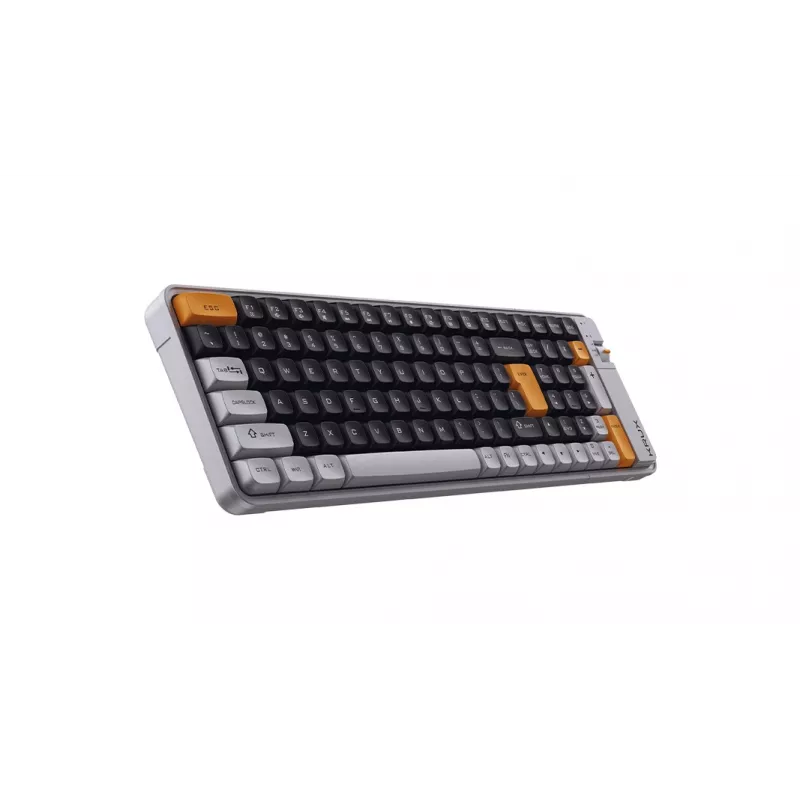 Teclado mecânico KRUX Zyro 96% Gateron Yellow PRO RGB Tri-Mode preto