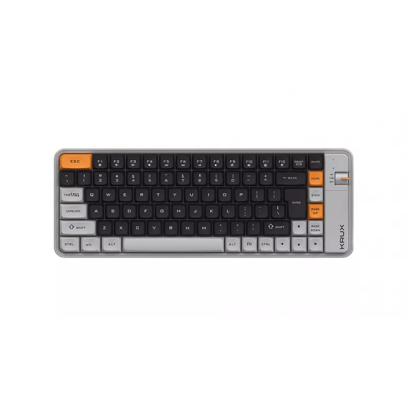 Teclado mecânico KRUX Zyro 75% Gateron Yellow Pro RGB preto