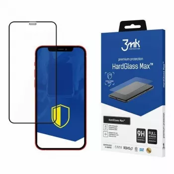Protetor de ecrã 3MK HardGlass Max de vidro temperado para Apple iPhone 12 / 12 Pro - preto