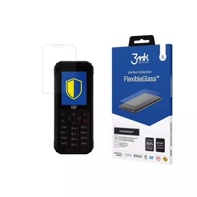 Película de proteção de ecrã 3MK Hybrid Glass FlexibleGlass para CAT B40