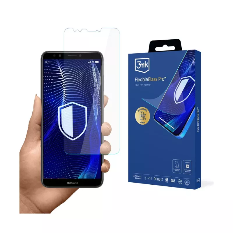 Película protetora de ecrã 3MK PROTECTION FlexibleGlass Pro para Huawei Y7 Prime 2018