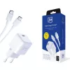 3MK Hyper Charger PD 25W + 1 cabo USB-C para USB-C