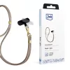 Cordão para telemóvel 3mk EasyClip Elite, nylon/liga de zinco, Taupe (Gold)